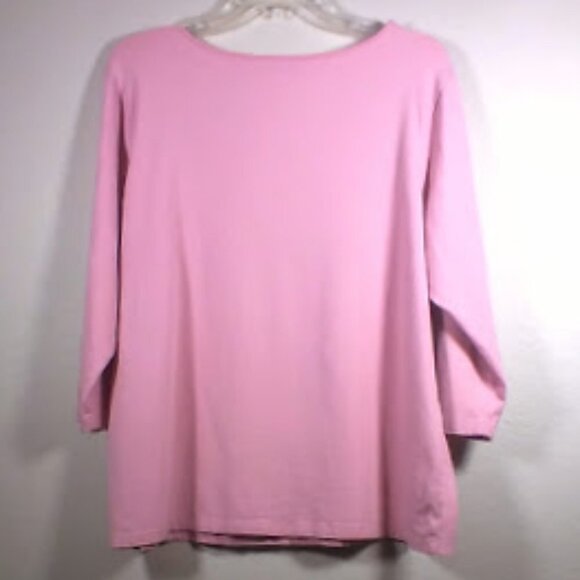 Liz&co. Knit Top Pink with Lace 1X - Picture 4 of 9